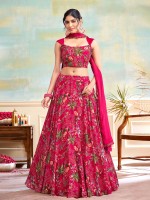 Rani Pink Pure Chinon Designer Lehenga Choli